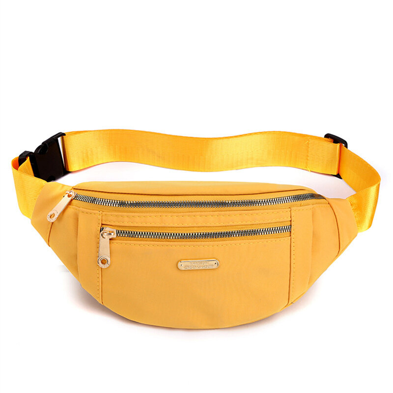 cheya Women Waist Bag Pack Purse Casual Large Phone Belt Bag Pouch Women's Canvas Travel Phone Bag Fanny Banana Bag Hip 3 Pockets