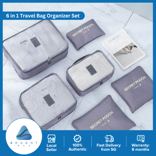 6 in 1 Travel Bag Organizer Set Pouch Luggage Makeup Bag Storage Clothing Holder Sorting Bag